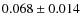 $0.068\pm0.014$