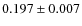$ 0.197\pm0.007 $