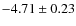 $-4.71\pm0.23$