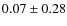 $0.07\pm0.28$