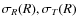 $\sigma_R(R), \sigma_T(R)$