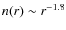 $n(r)\sim r^{-1.8}$