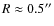 $R\approx0.5''$