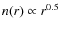 $n(r)\propto r^{0.5}$