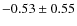 $-0.53\pm0.55$