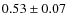 $0.53\pm 0.07$