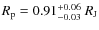 $R_{\rm p}=0.91^{+0.06}_{-0.03}~{R_{\rm J}}$