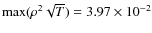 $\max(\rho^2\sqrt{T}) = 3.97\times10^{-2}$