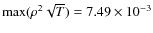 $\max(\rho^2\sqrt{T}) = 7.49\times10^{-3}$
