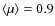 $\langle \mu \rangle = 0.9$