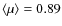$\langle\mu\rangle = 0.89$