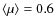 $\left \langle \mu \right \rangle = 0.6$