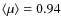 $\langle \mu \rangle = 0.94$