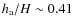 $h_{\rm a}/H\sim0.41$