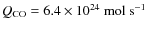 $Q_{\rm CO} = 6.4 \times 10^{24}~{\rm mol~s}^{-1}$