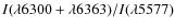 $I(\lambda6300+ \lambda6363)/I(\lambda5577)$