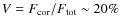 $V=F_{{\rm cor}}/F_{{\rm tot}}\sim20\%$