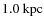 $1.0~{\rm kpc}$