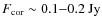 $F_{{\rm cor}}\sim0.1{-}0.2~{\rm Jy}$
