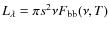 $L_{\lambda}=\pi s^{2}\nu F_{{\rm bb}}(\nu,T)$