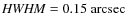 ${\it HWHM}=0.15~{\rm arcsec}$