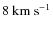 $8~{\rm km~s}^{-1}$