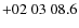 $+02\;03\;08.6$