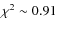 $\chi^2 \sim 0.91$