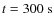 $t=
300~{\rm s}$
