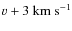 $v+3~\hbox{km~s}^{-1}$