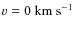 $v=0\hbox{ km s}^{-1}$