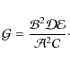 \begin{displaymath}%
{\cal G}=\frac{{\cal B}^2\cal DE}{{\cal A}^2\cal C}\cdot
\end{displaymath}