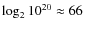 $\log_2 10^{20} \approx 66$