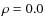 $\rho =0.0$