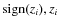 ${\rm sign}(z_{i}), z_{i}$