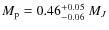 $ M_{\rm p} = 0.46^{\rm + 0.05 }_{- 0.06 }~M_J$