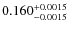 $0.160^{\rm +0.0015}_{-0.0015} $