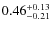 $ 0.46^{\rm + 0.13}_{-0.21}$