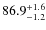 $ 86.9 ^{\rm + 1.6 }_{- 1.2}$