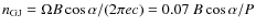 $n_{\rm GJ}= \Omega B \cos\alpha/(2\pi e c) = 0.07~B \cos
\alpha/P$