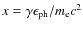 $x=\gamma
\epsilon_{\rm ph}/m_{\rm e} c^2$