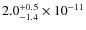 $2.0^{\rm +0.5}_{-1.4}\times10^{-11}$