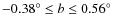 $-0.38^\circ\leq b\leq
0.56^\circ$