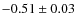 $-0.51\pm0.03$