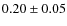 $ 0.20\pm0.05$