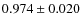 $0.974\pm0.020$