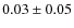 $ 0.03\pm0.05$