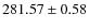 $281.57 \pm 0.58$