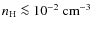 $n_{\rm H} \la 10^{-2}~{\rm cm}^{-3}$