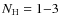 $N_{\rm H} = 1{-}3$